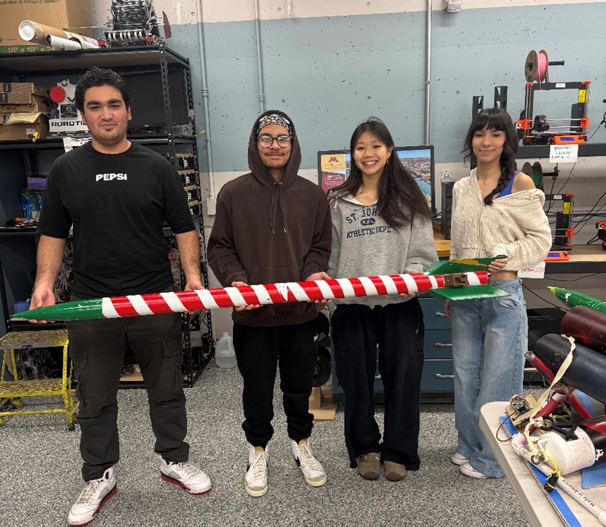 Team Avatar with their rocket called Pinky's Chariot